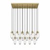 Z-Lite Arden Linear Chandelier, 17-Light, 18 In.W x 42 In.L x 12 In.H, Rubbed Brass/Clear 651P-17L-RB